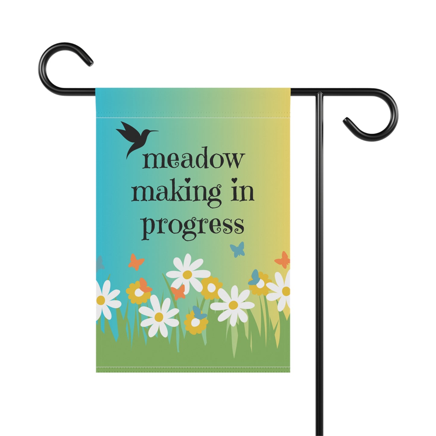 meadow making in progress / Garden Banner 12" x 18"