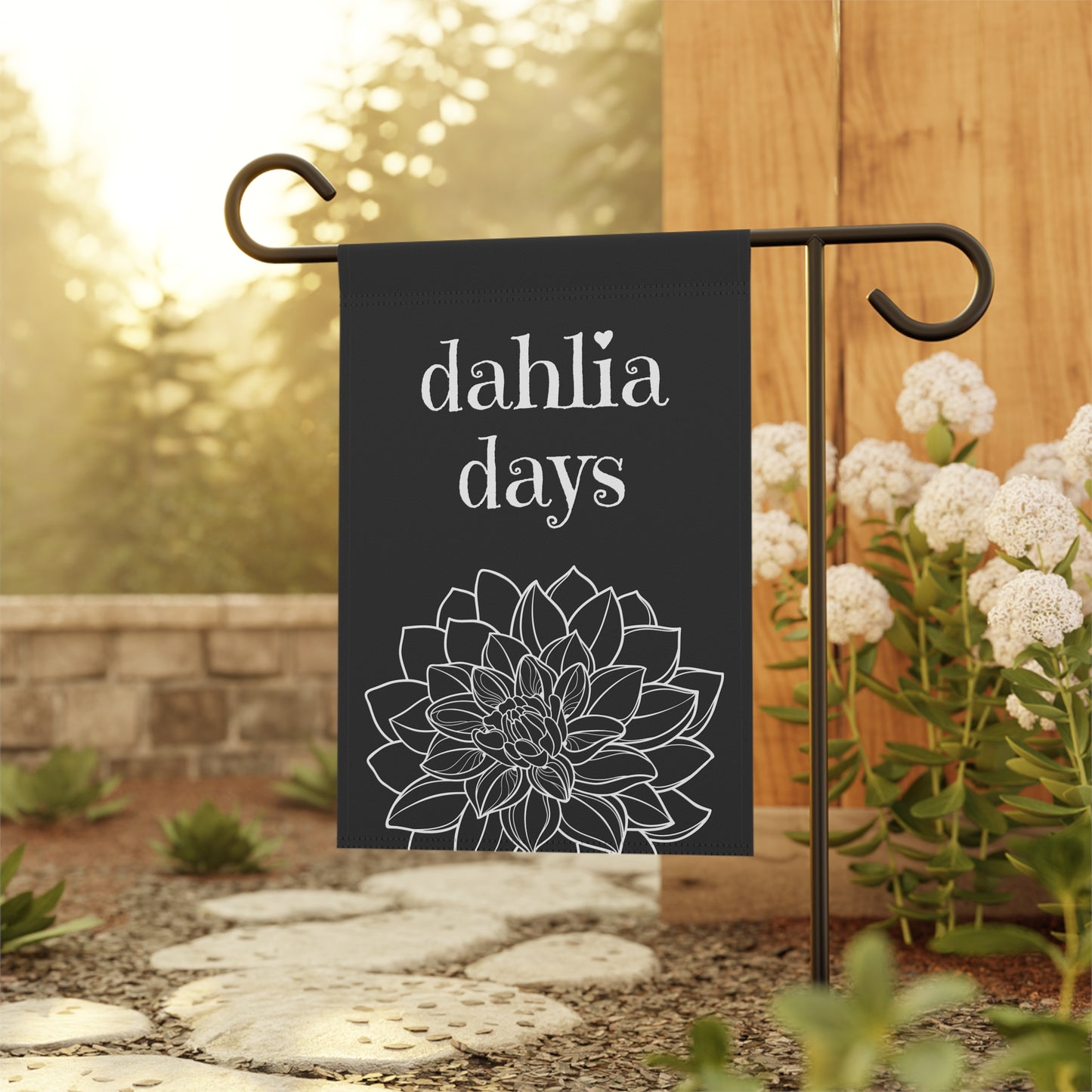 dahlia days / Garden Banner 12" x 18"