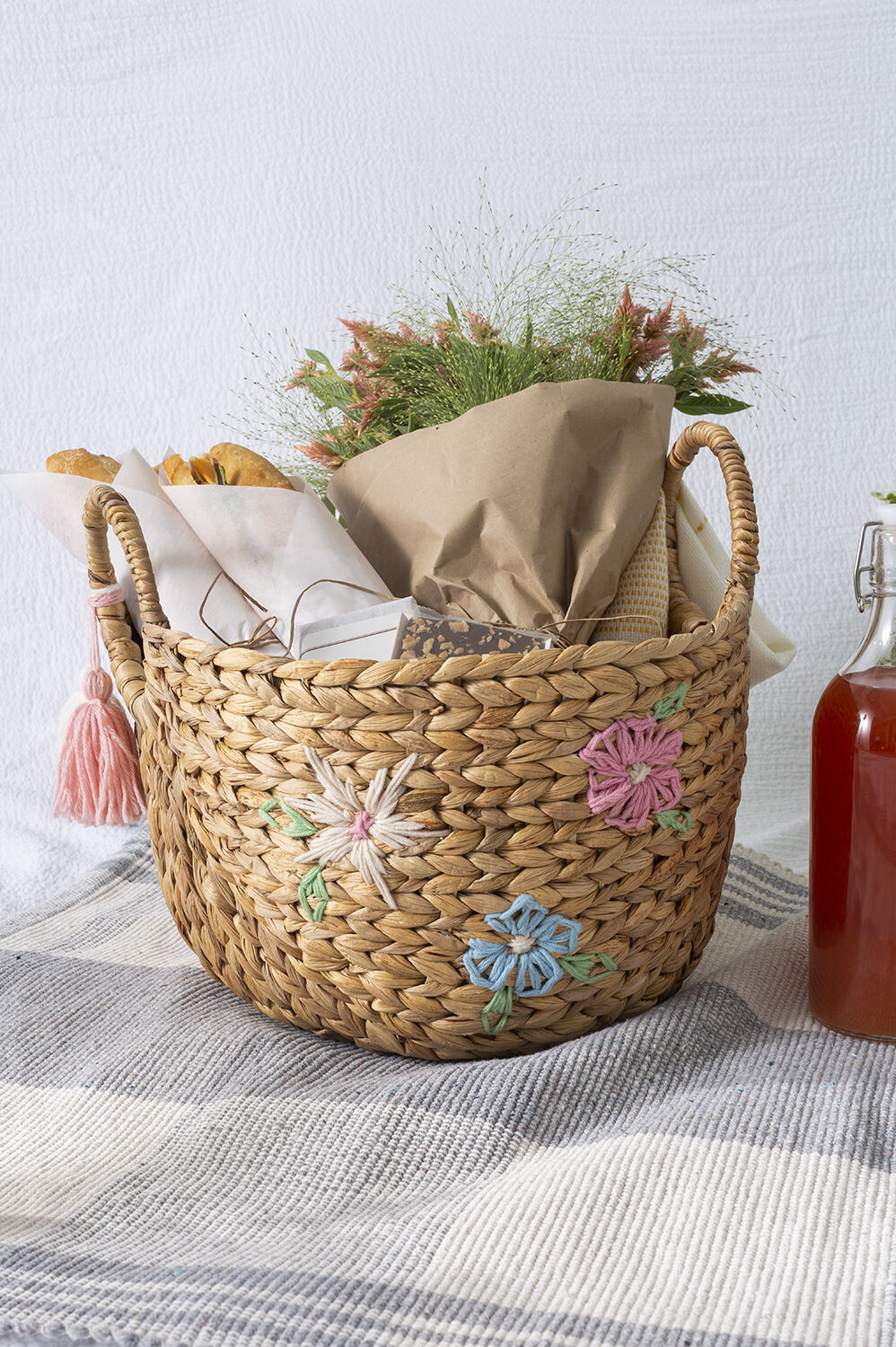Woven Floral Gift Basket