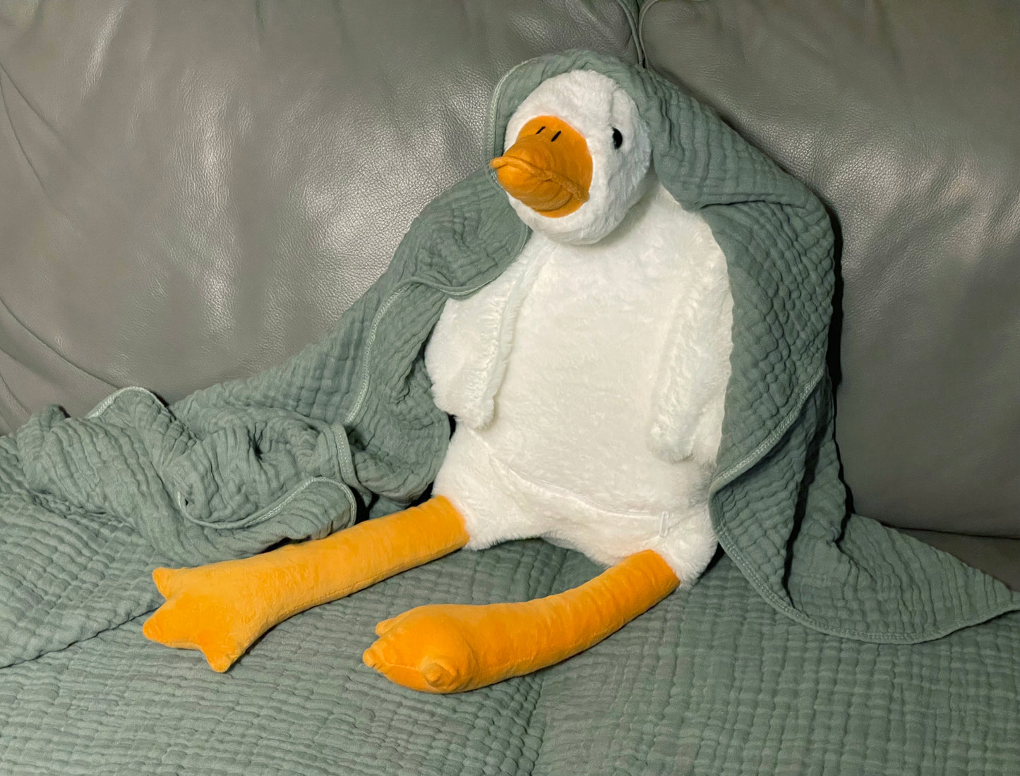 Fluffy White Pekin Duck 36" Plush Toy Pillow