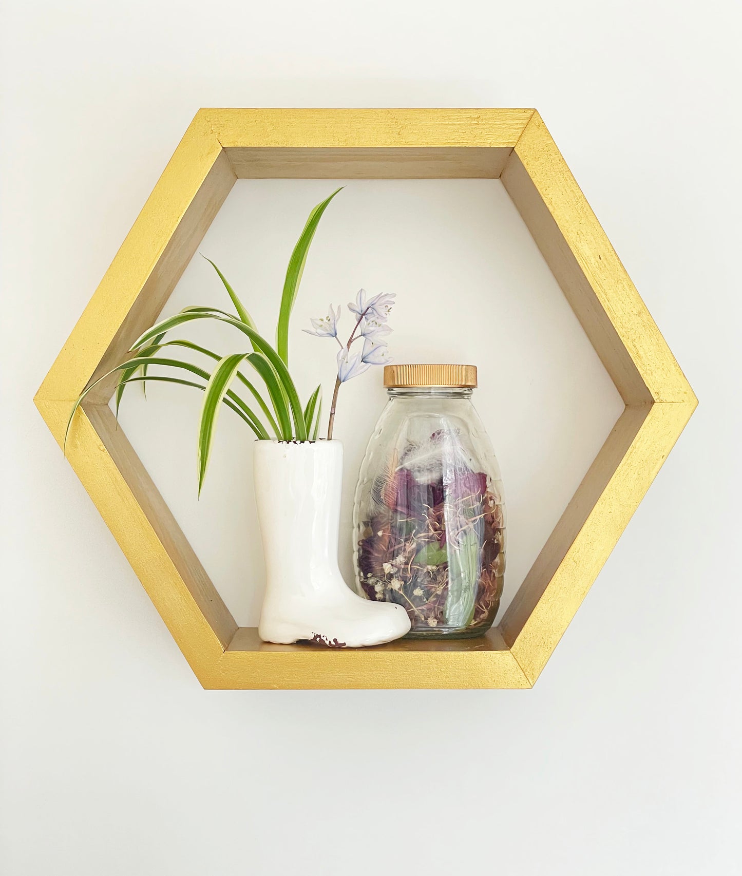 Golden Honeycomb Display Shelf