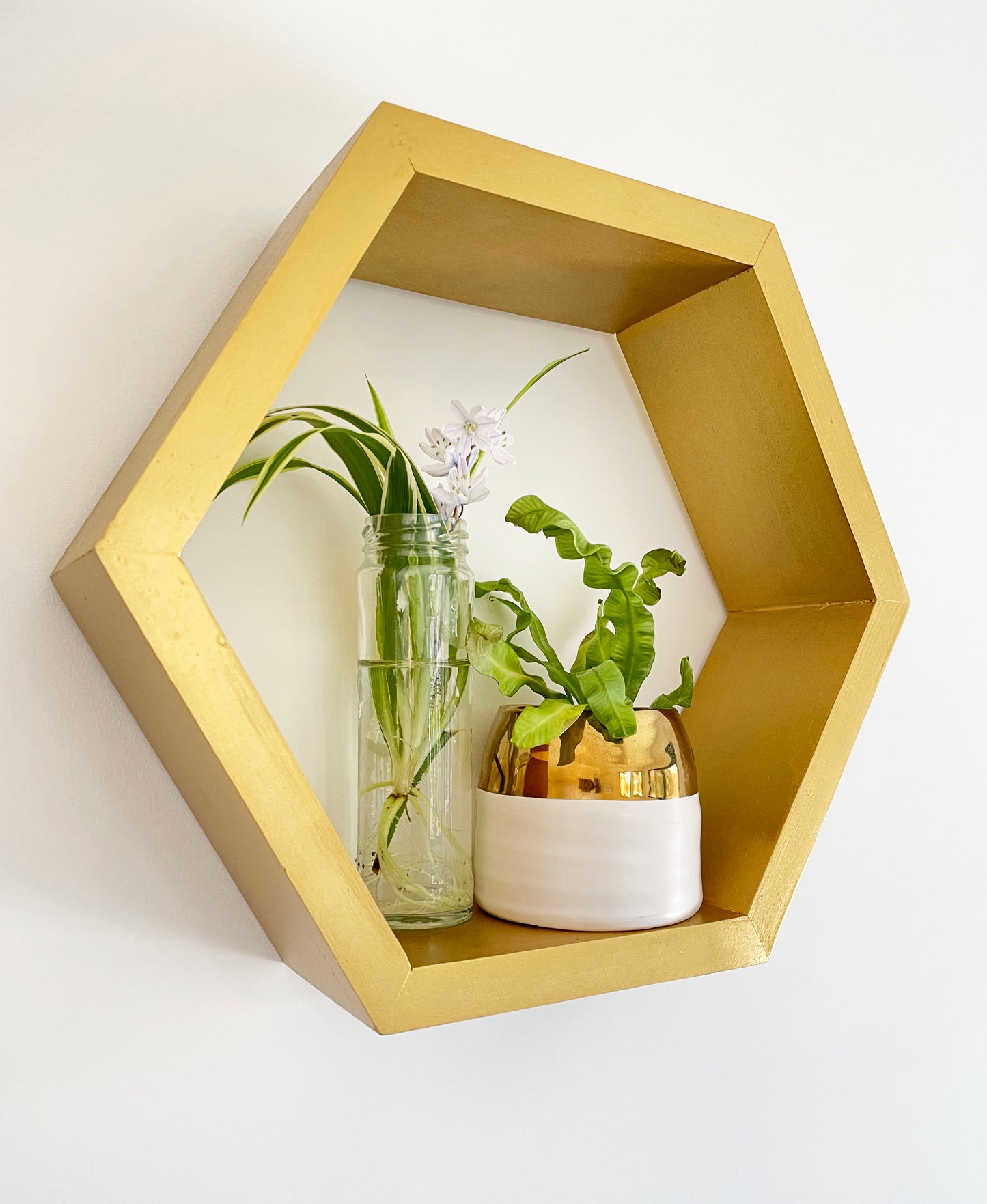 Golden Honeycomb Display Shelf