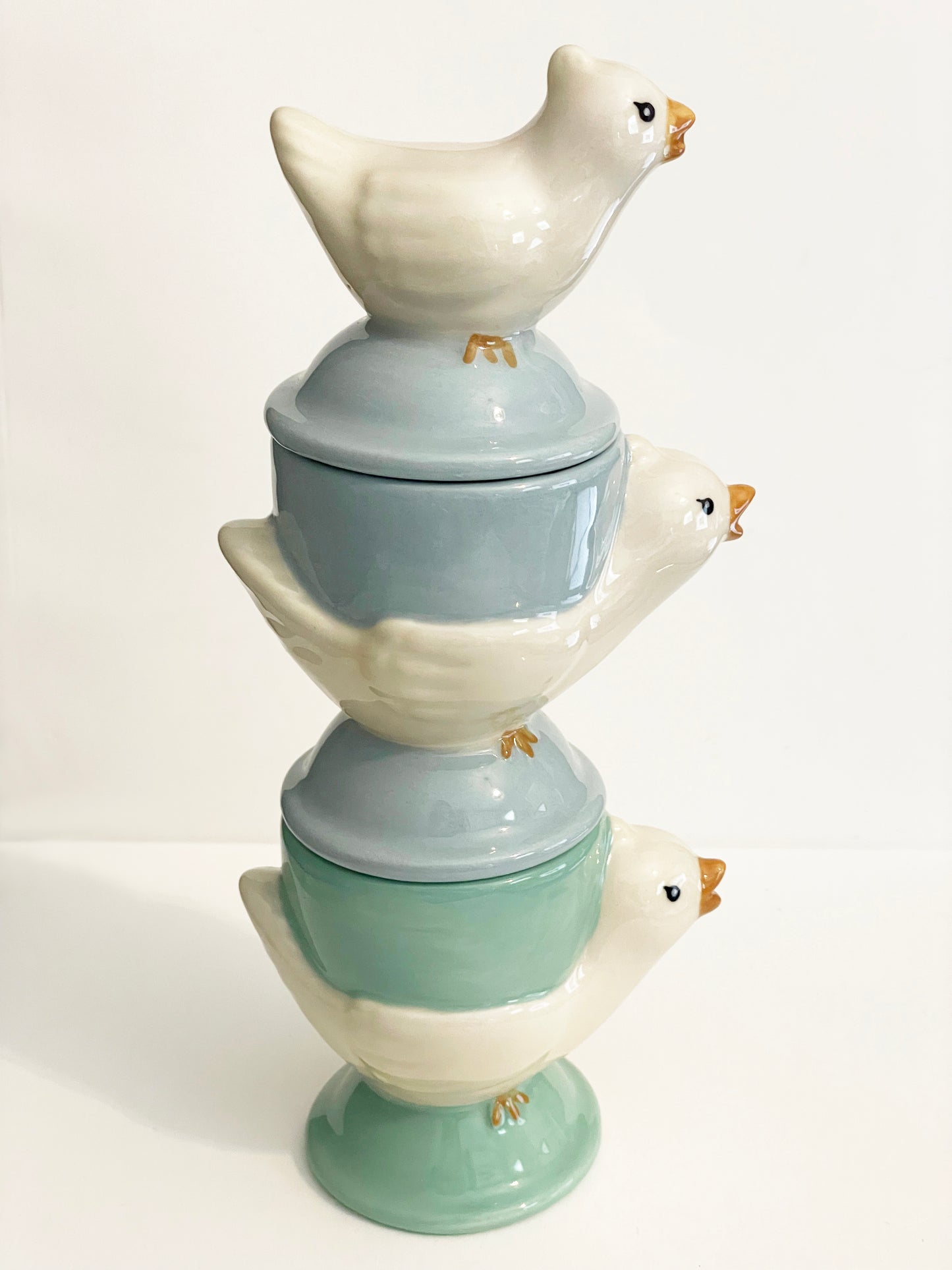 Chicken and Egg Cups, stacked set of 3