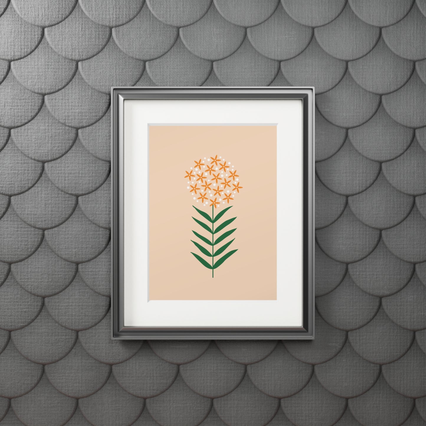 Milkweed Fine Art Print (Orange) with 11" x 14" white mat