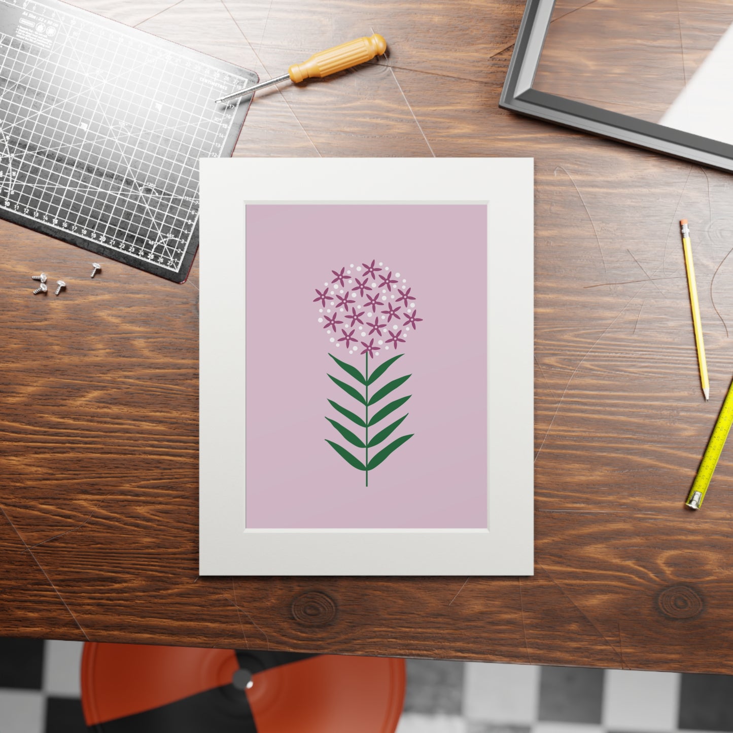 Milkweed Fine Art Print (Purple) with 11" x 14" white mat