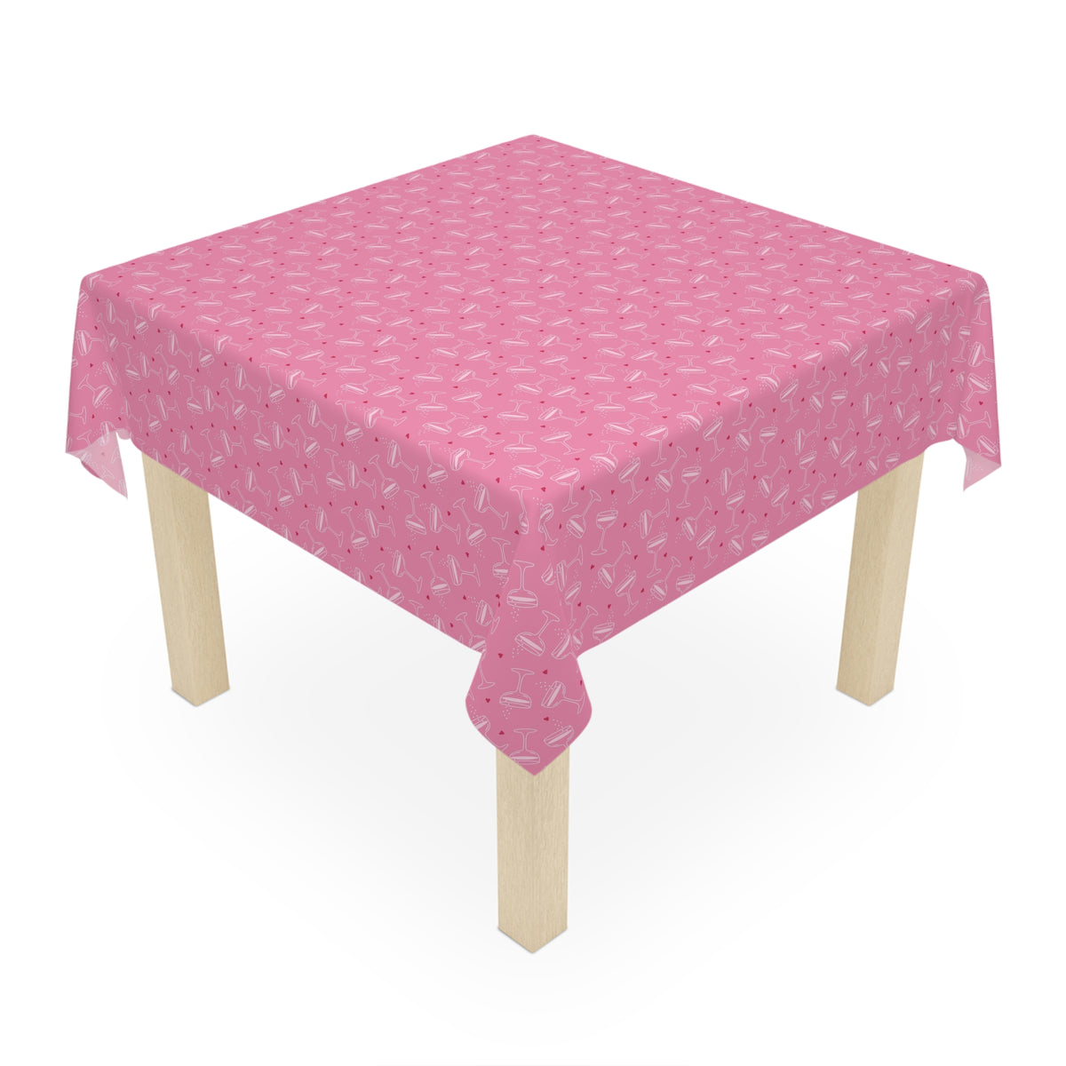 Cheers Bubbly Mahjong Party Tablecloth – Peony Pink + Cranberry