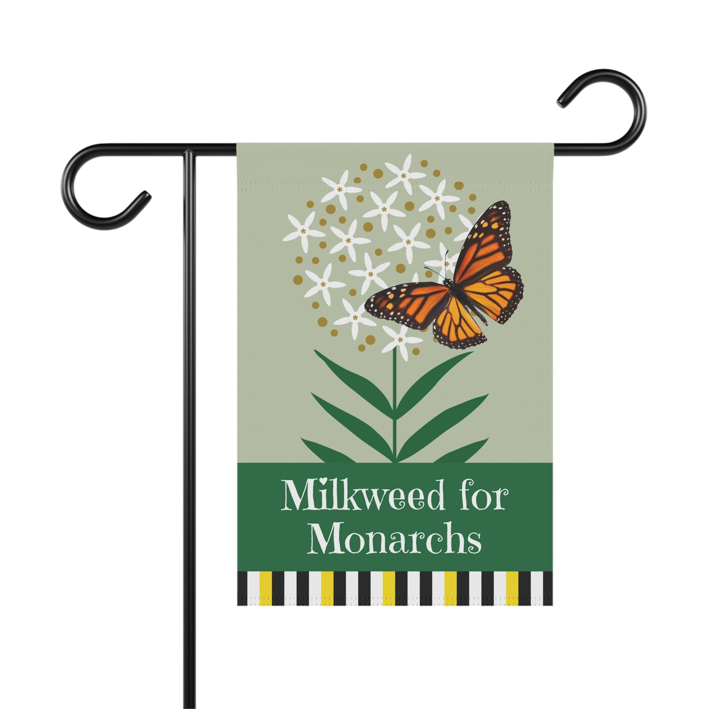 Milkweed for Monarchs (Ice Ballet) Garden Banner 12" x 18"