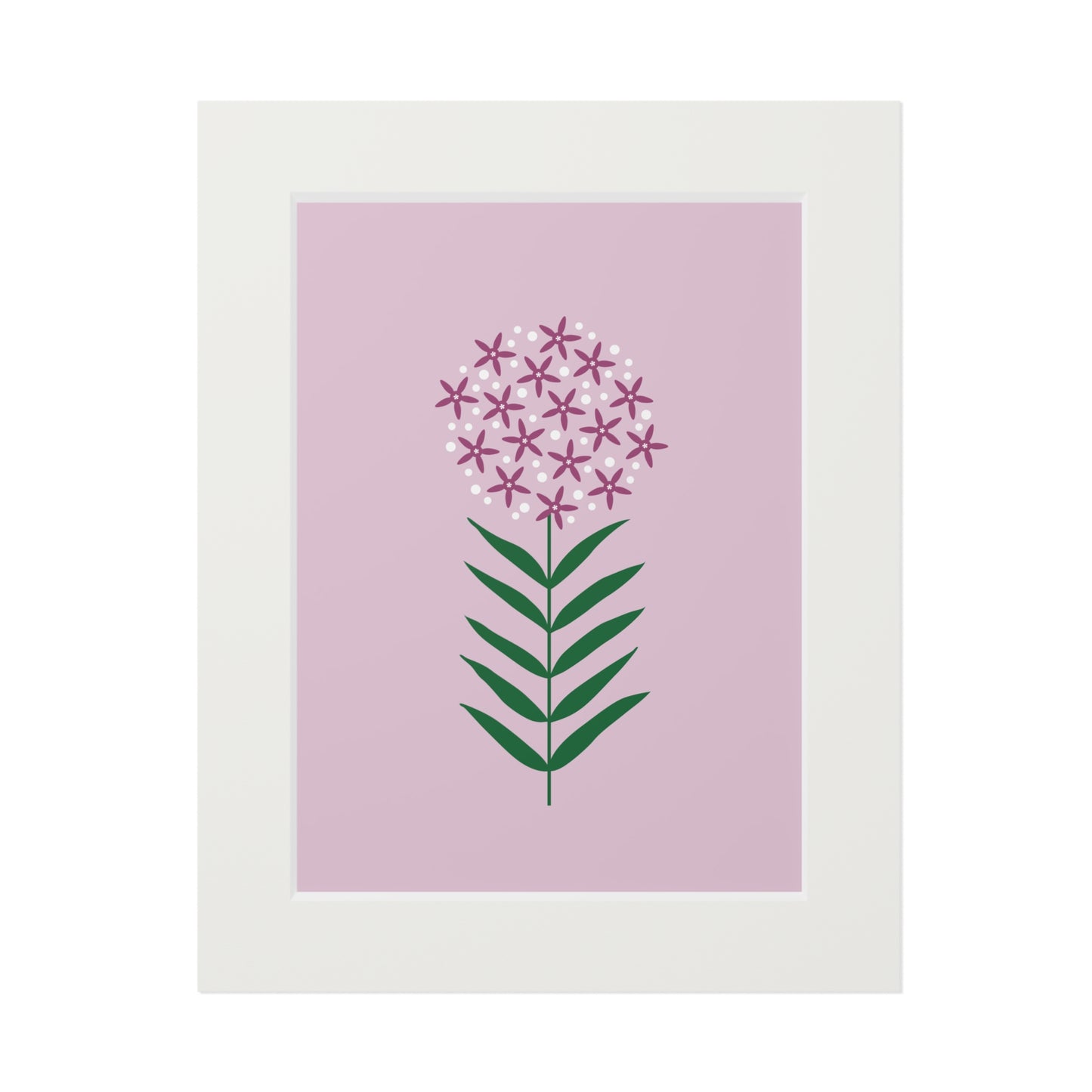 Milkweed Fine Art Print (Purple) with 11" x 14" white mat