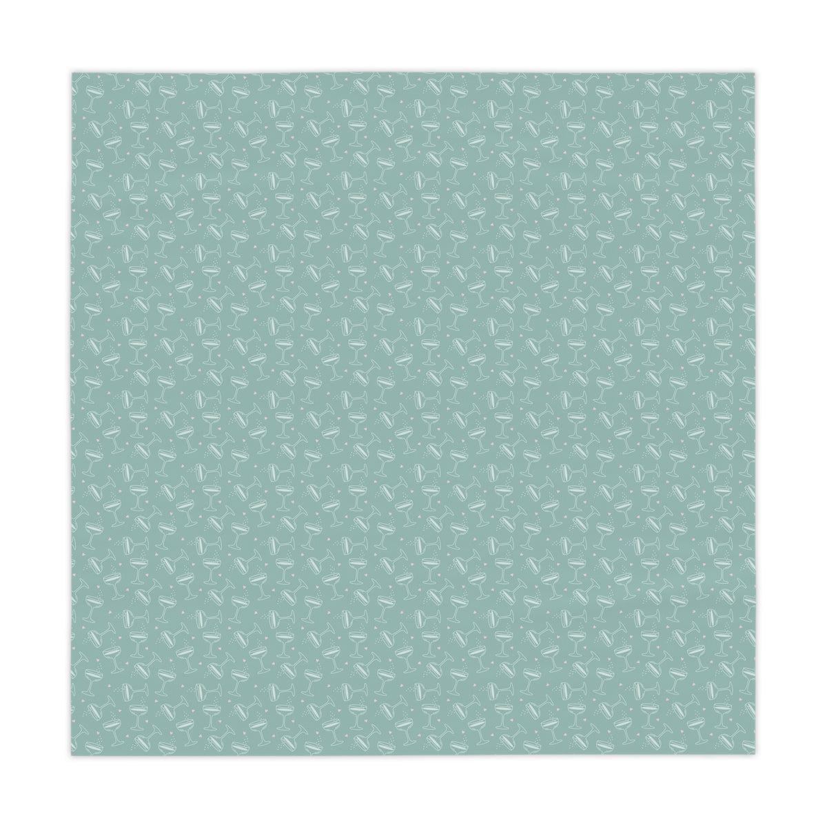 Cheers Bubbly Mahjong Party Tablecloth – Robin’s Egg Blue + Pink