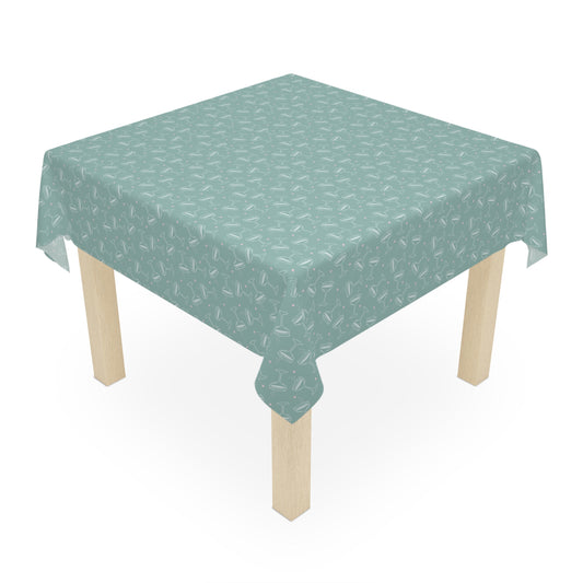 Cheers Bubbly Mahjong Party Tablecloth – Robin’s Egg Blue + Pink