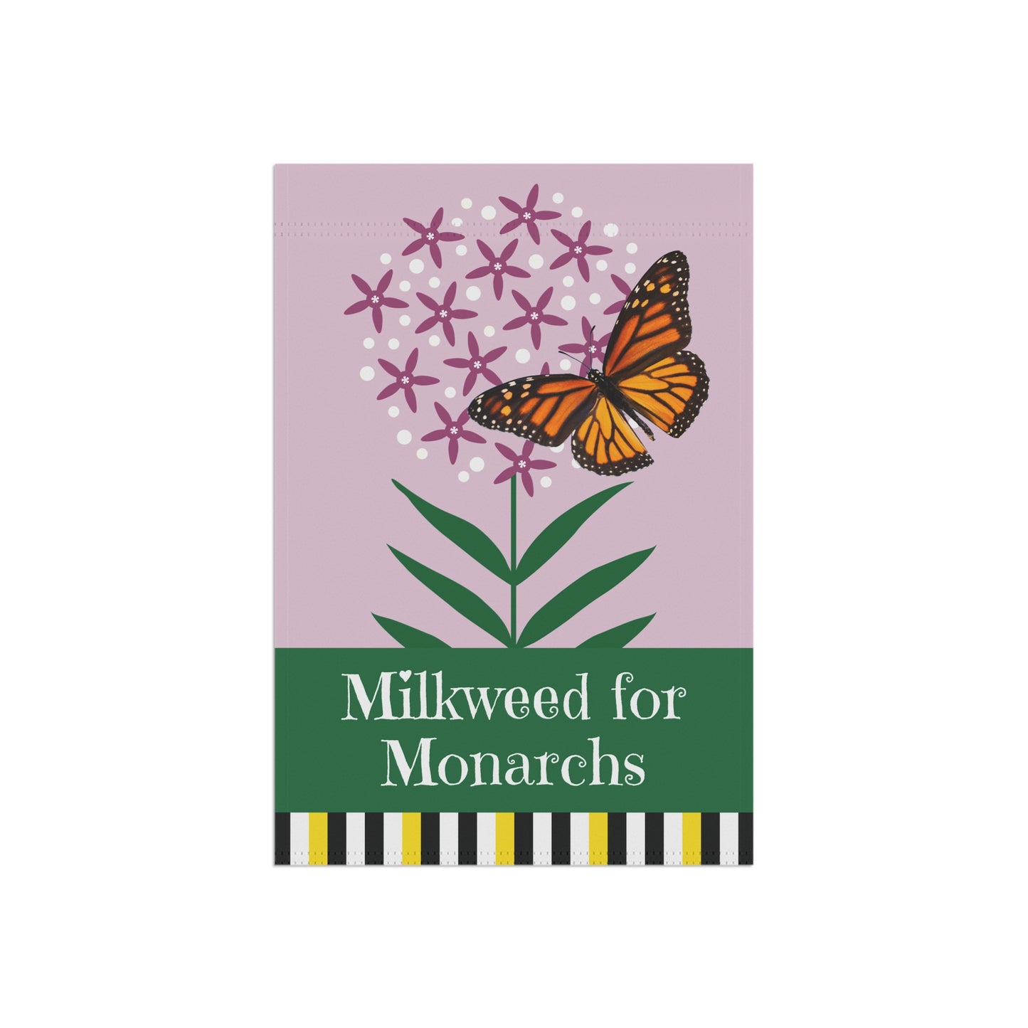 Milkweed for Monarchs (purple) Garden Banner 12" x 18"