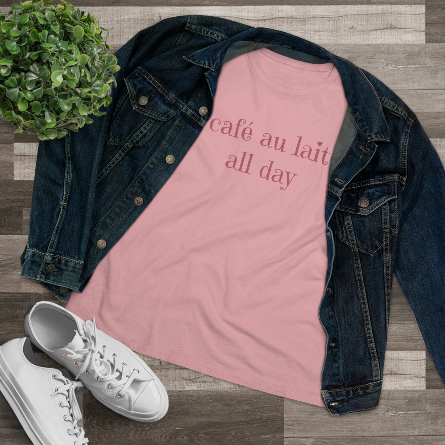 café au lait all day / women's premium tee