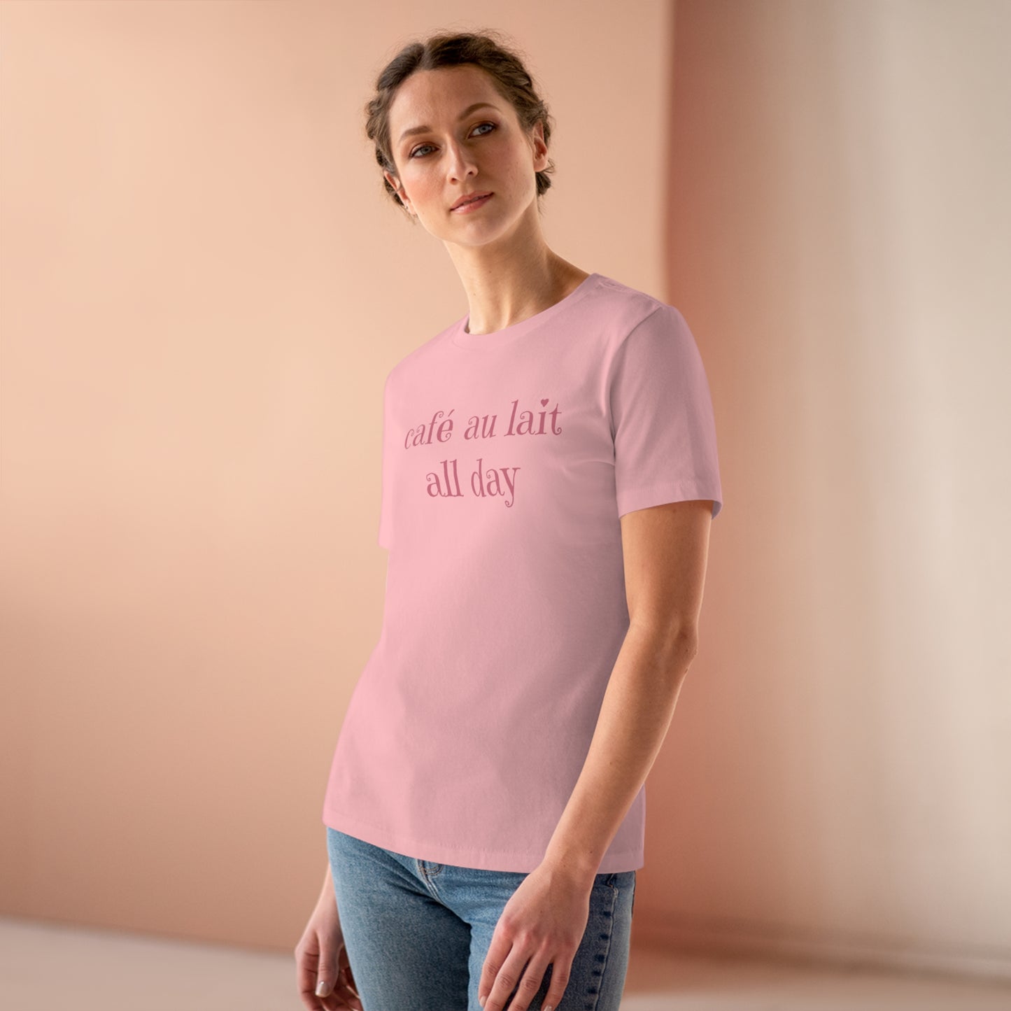 café au lait all day / women's premium tee