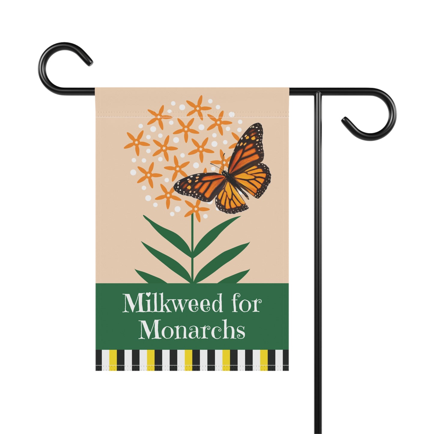 Milkweed for Monarchs (orange) Garden Banner 12" x 18"