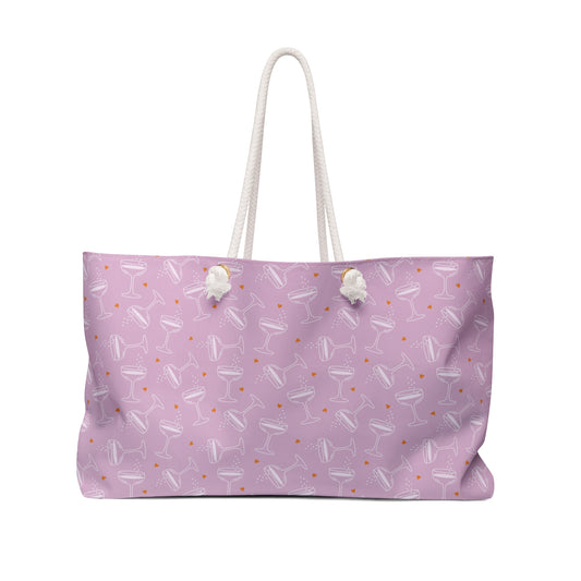 Cheers Bubbly Mahjong Tote Bag - Lavender + Orange