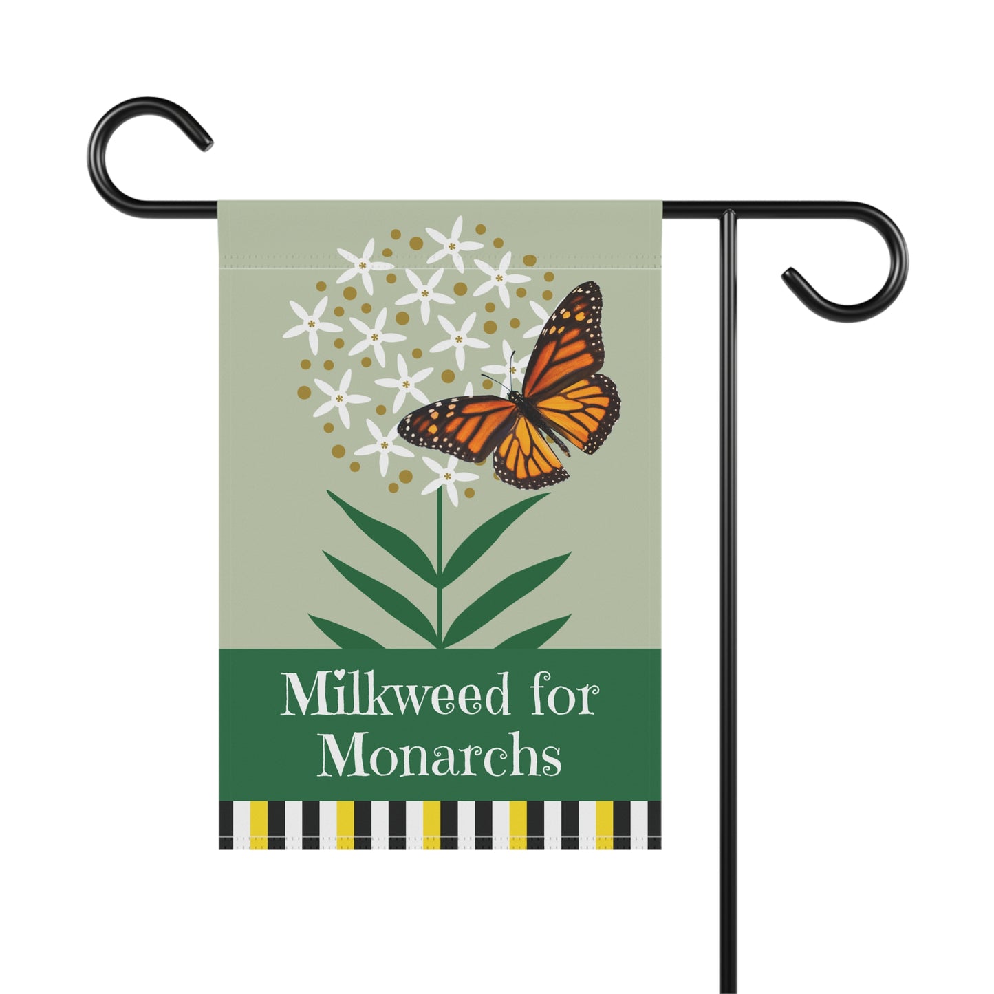 Milkweed for Monarchs (Ice Ballet) Garden Banner 12" x 18"