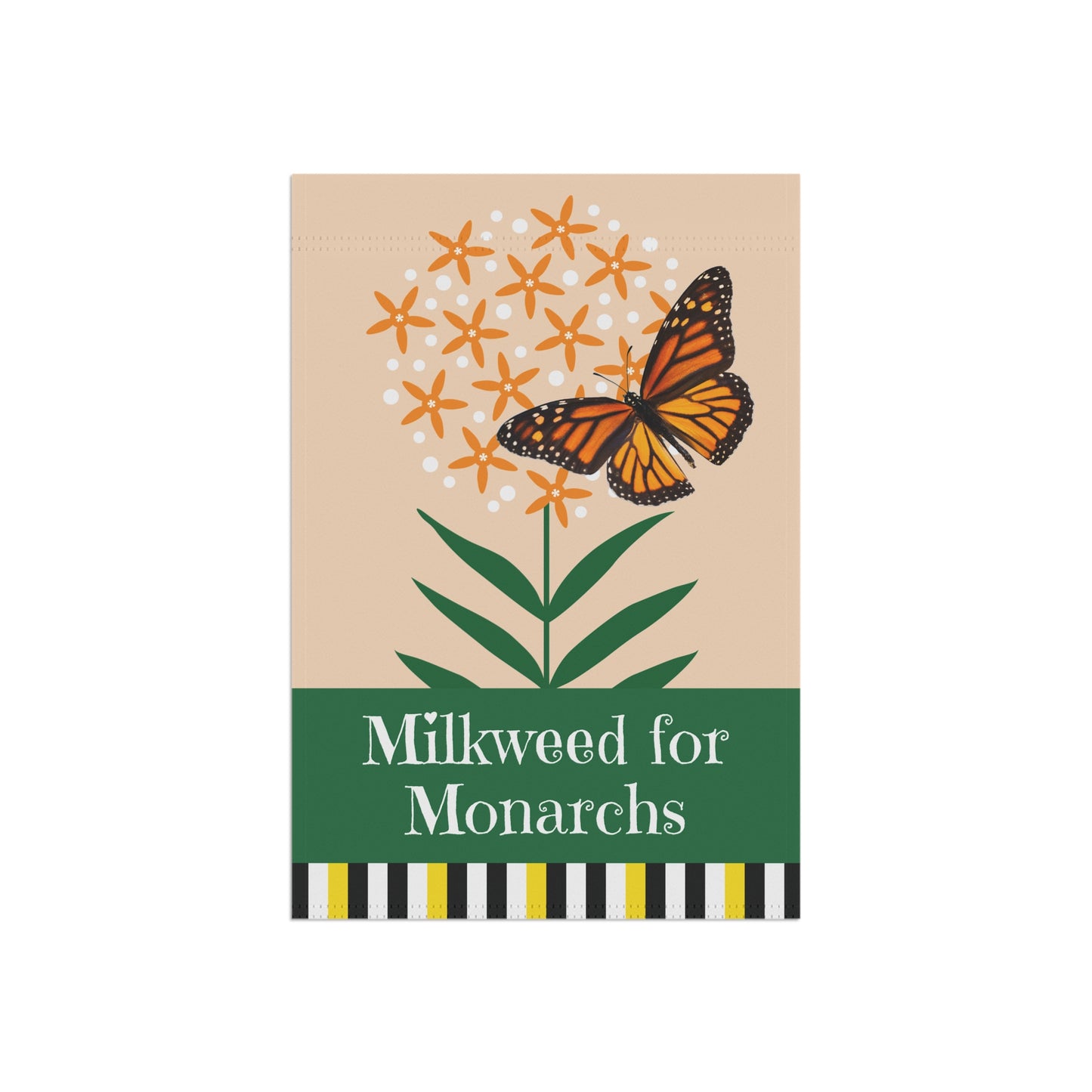 Milkweed for Monarchs (orange) Garden Banner 12" x 18"