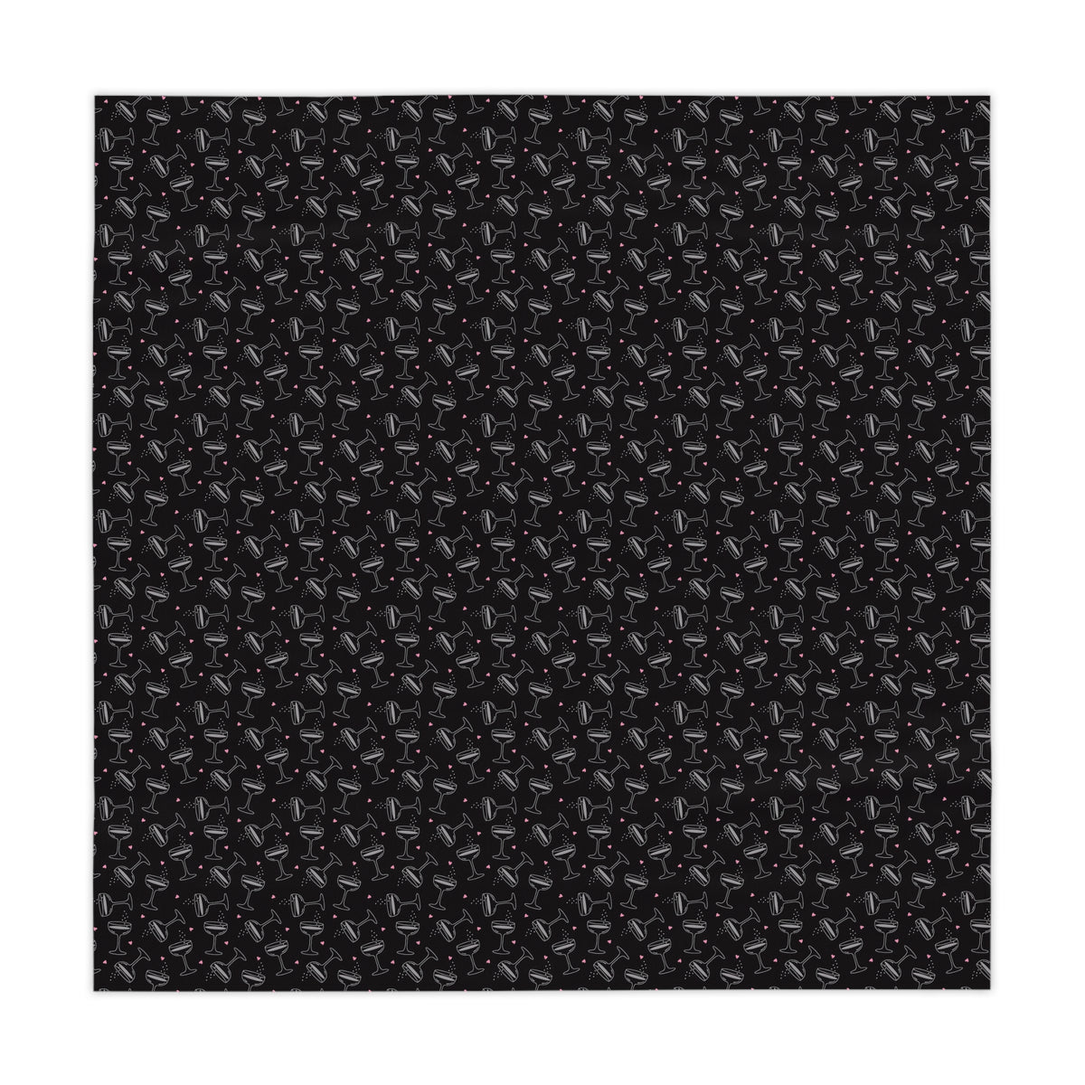 Cheers Bubbly Party Tablecloth – Midnight Black + Pink