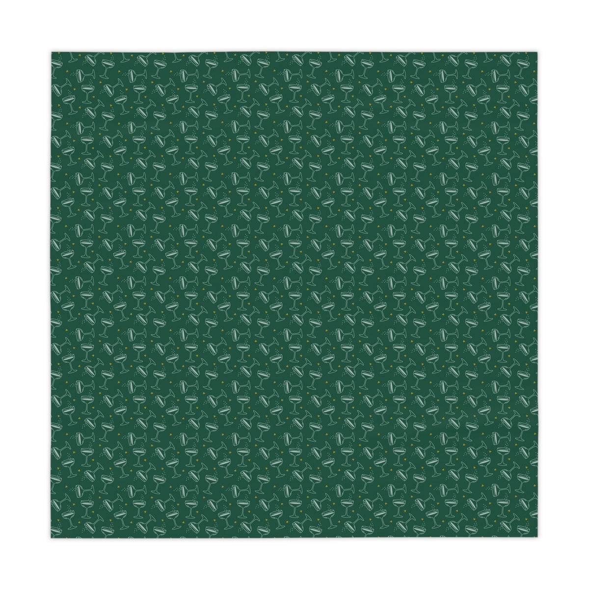 Cheers Bubbly Mahjong Party Tablecloth – Evergreen + Gold