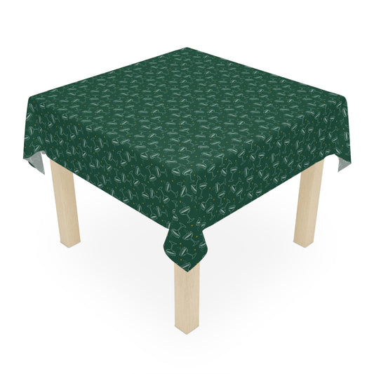 Cheers Bubbly Mahjong Party Tablecloth – Evergreen + Gold