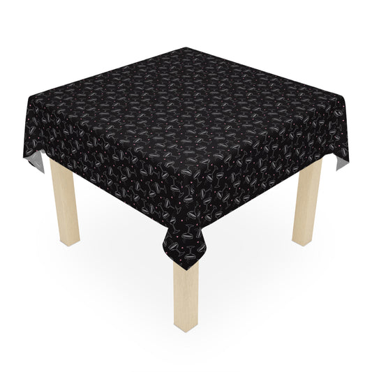 Cheers Bubbly Party Tablecloth – Midnight Black + Pink
