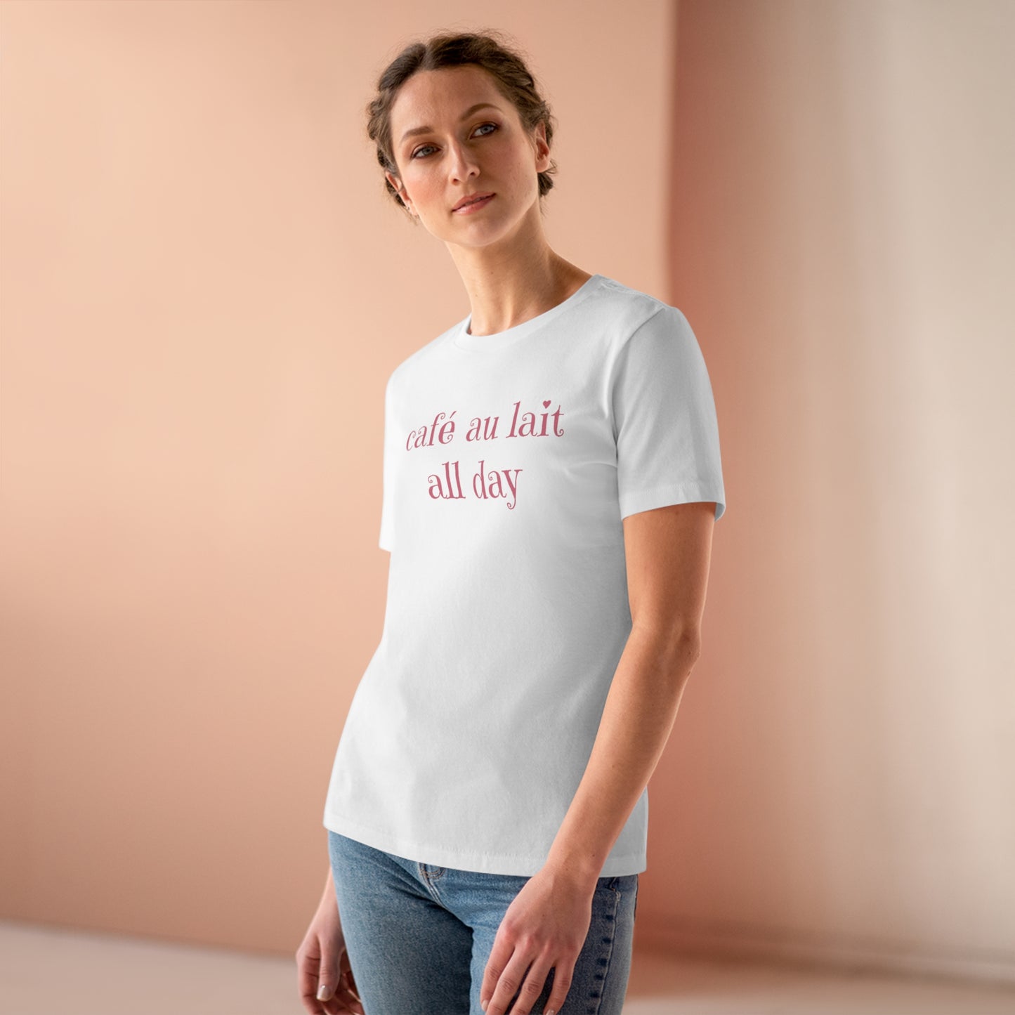 café au lait all day / women's premium tee