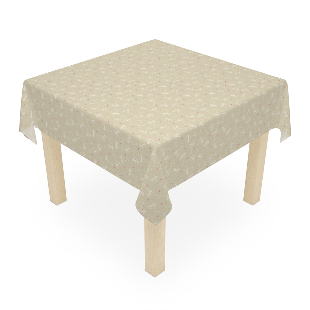 Cheers Bubbly Mahjong Party Tablecloth – Champagne + Rose