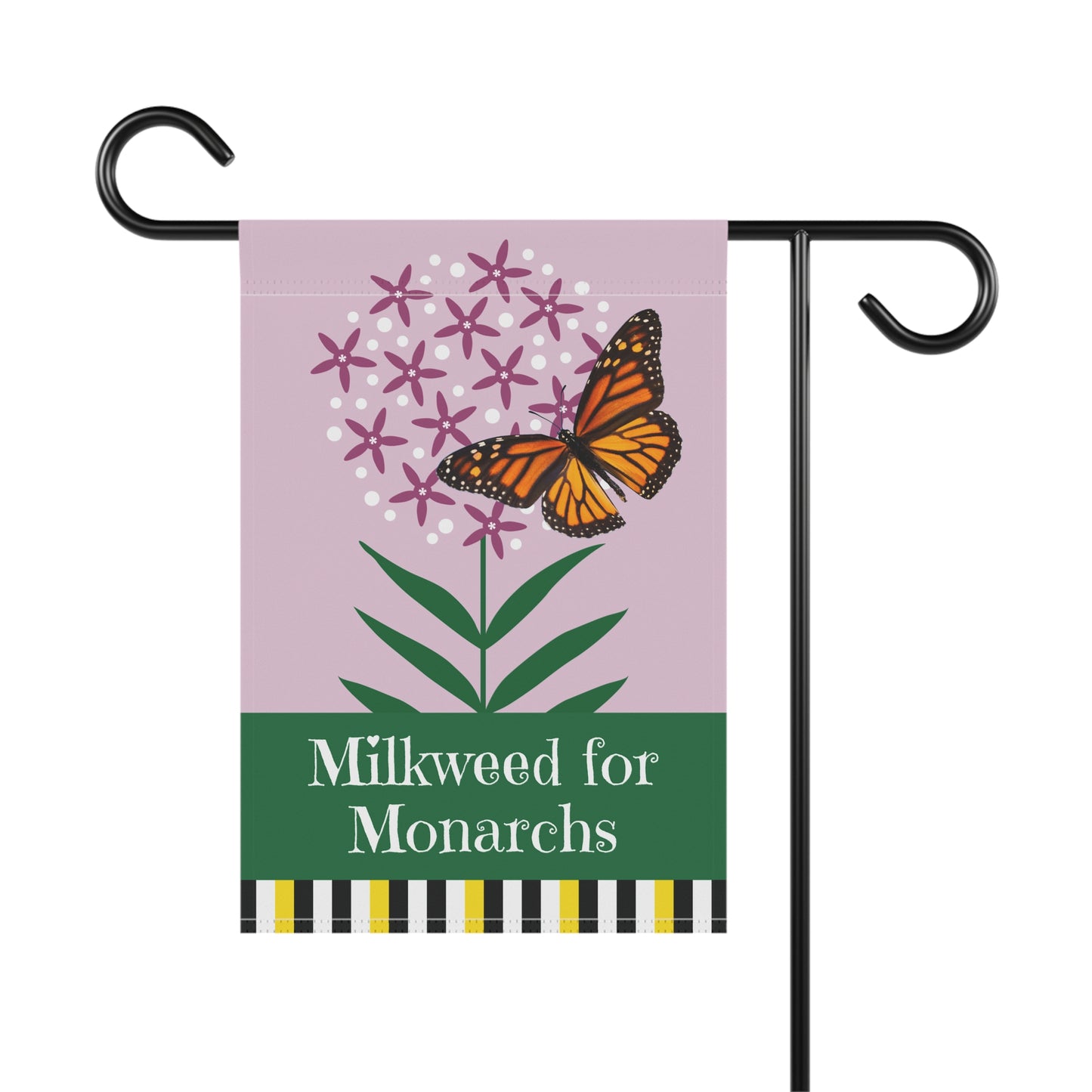 Milkweed for Monarchs (purple) Garden Banner 12" x 18"