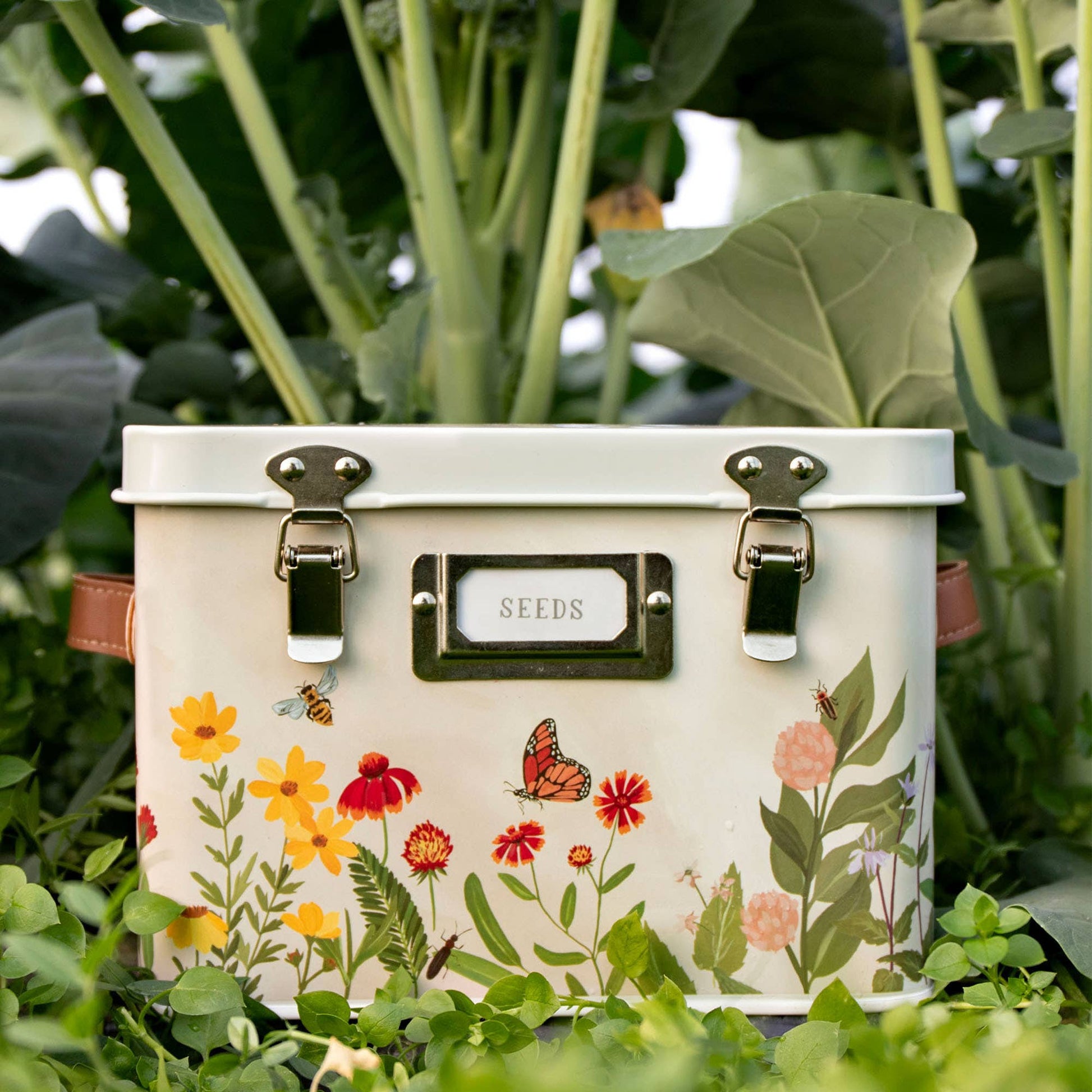 flower seed holder Wildflower Botanicals Tin Seed Storage Box – Duck Petals