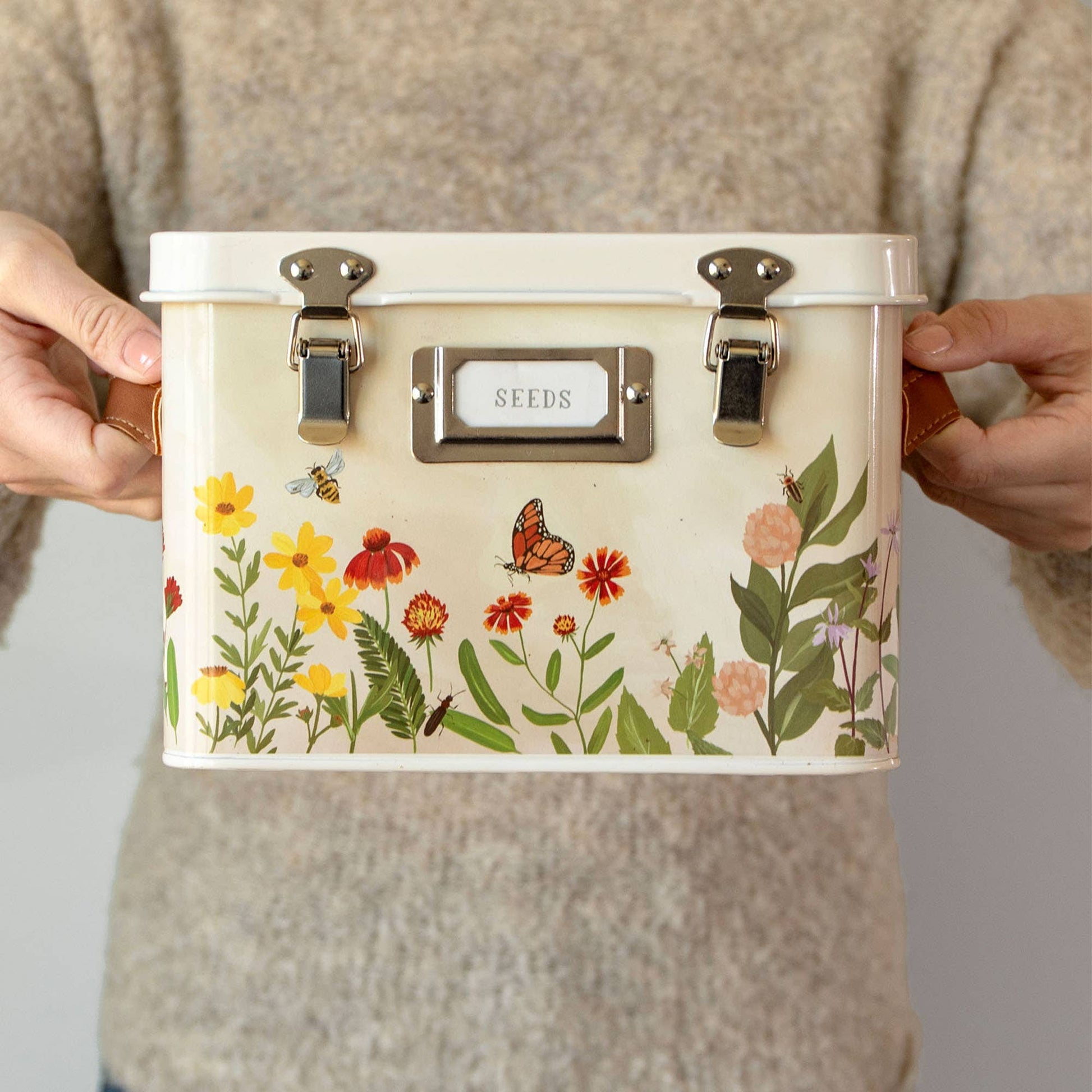 flower seed holder Wildflower Botanicals Tin Seed Storage Box – Duck Petals
