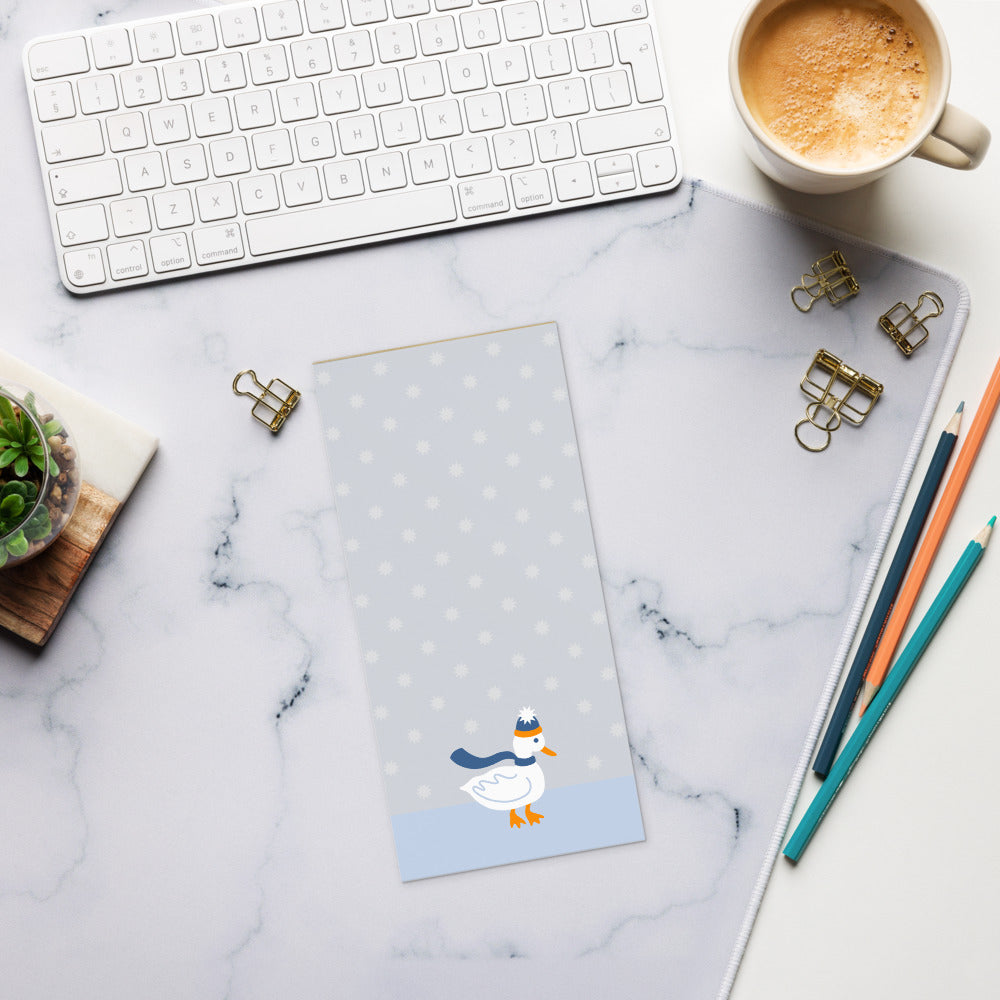Snowy Day Duck Magnetic Notepad