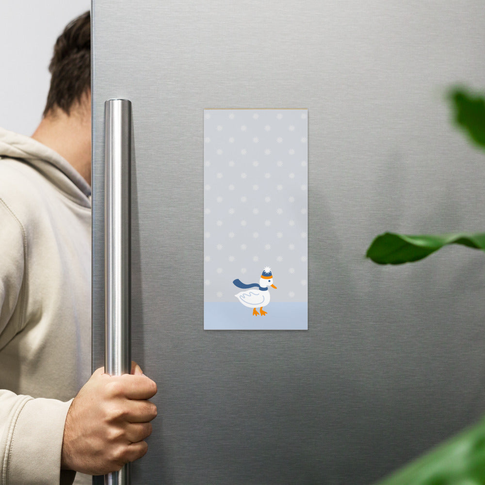 Snowy Day Duck Magnetic Notepad